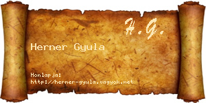 Herner Gyula névjegykártya